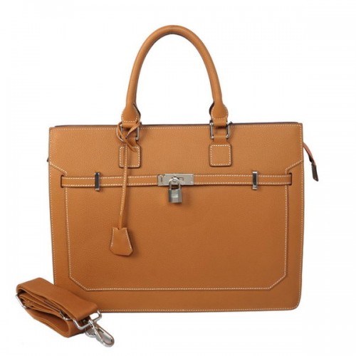 Мъжка чанта Hermes Kelly от телешка кожа H5229 Camel