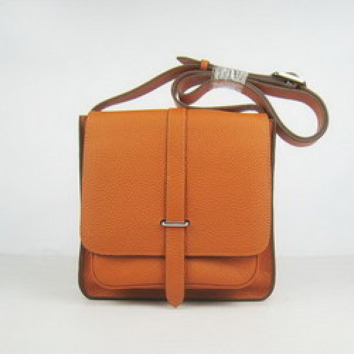 Чанти Hermes Orange Cow Leather Messenger H2811