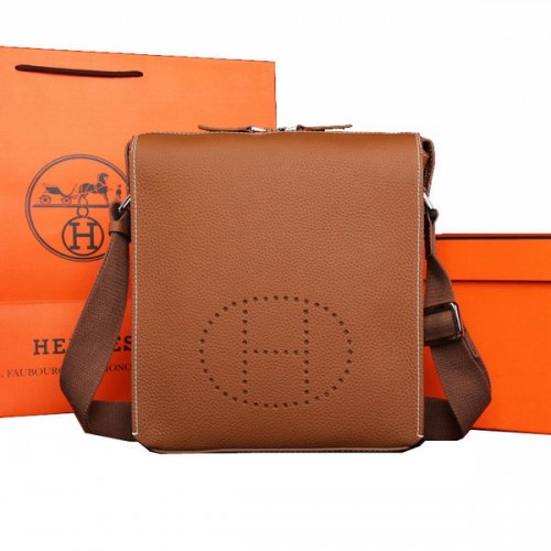 Hermes Original Телешка Кожена Чанта Messenger M86681 Пшеница
