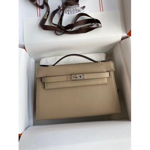 Hermes Original Epsom Leather KEL2278 сив и сребрист метал