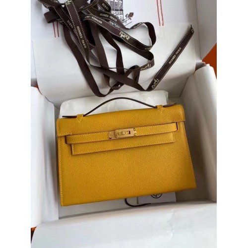 Hermes Original Epsom Leather KEL2278 жълто-златист метал