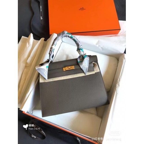 Hermes Original Epsom Leather KEL2578 тъмносив