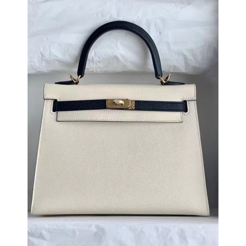 Hermes Original Epsom Leather KEL2578 бяло и черно