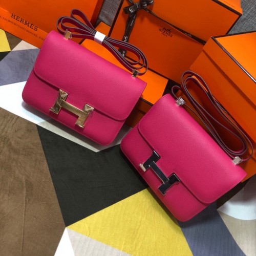Hermes оригинална Espom кожена чанта Constance 5333 лилаво червено
