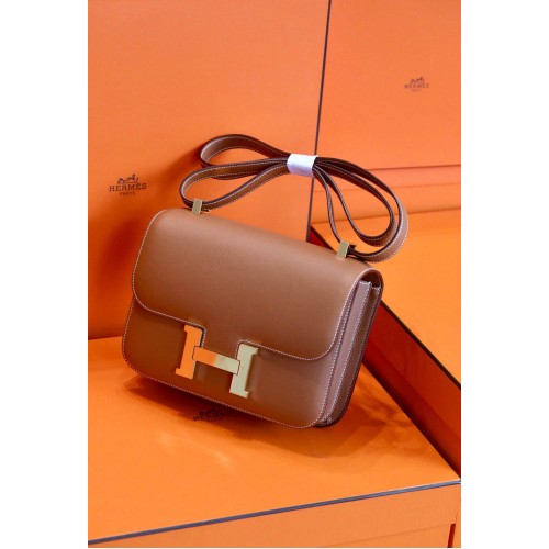 Hermes Original Espom кожена чанта Constance H9978 цвят пшеница