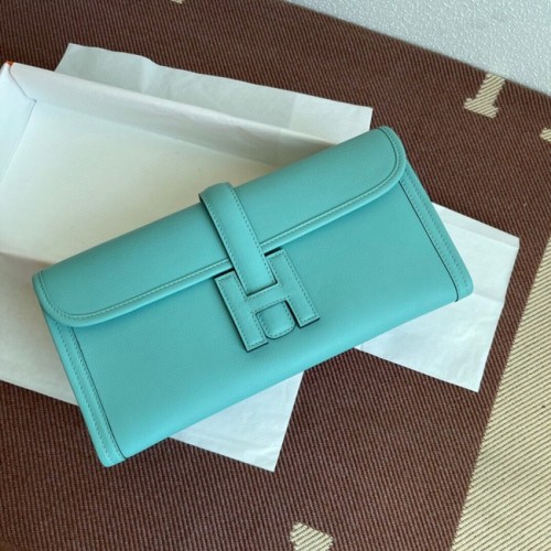 Hermes Original jige swift кожена чанта 37088 светло синьо