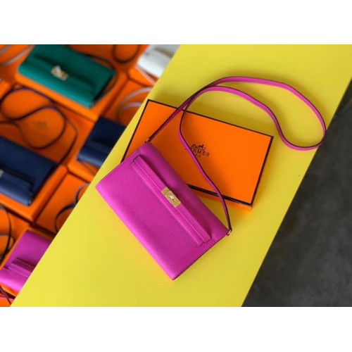 Hermes оригинална чанта от кожа Kelly Espom за вкъщи H4087 лилаво червено