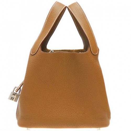 Hermes Picotin Lock PM Taurillon Clemence кожа сребърен обков злато