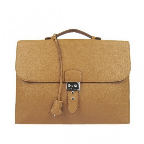 Куфарче Hermes Sac Depeche 38 см, цвят Clemence Camel