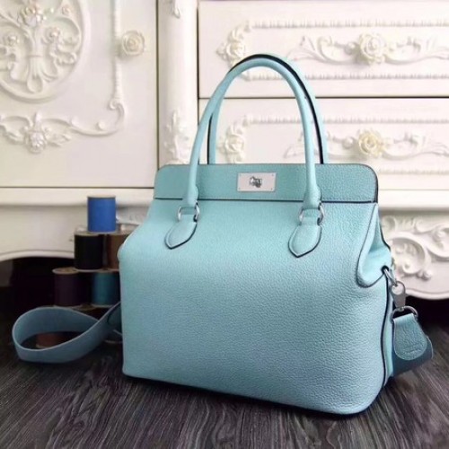 Чанта Hermes Toolbox Original Togo Leather H3259 Sky Blue