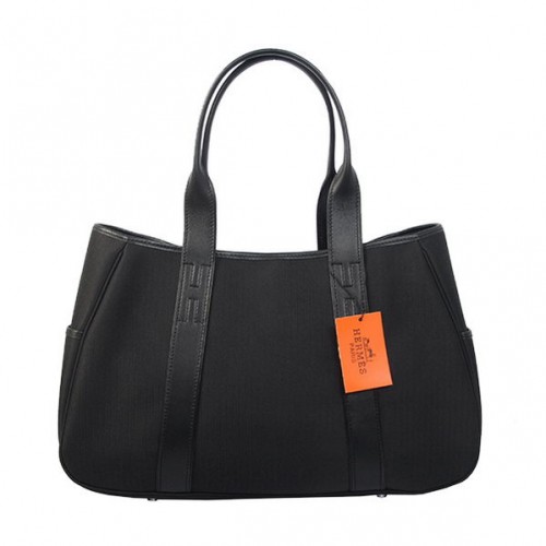 Чанта Hermes Tote от плат, кожа H1035 черна