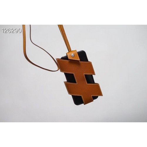 Hermes Калъф за iPhone 11 Pro Оригинална Кожа H6698 Кафяв