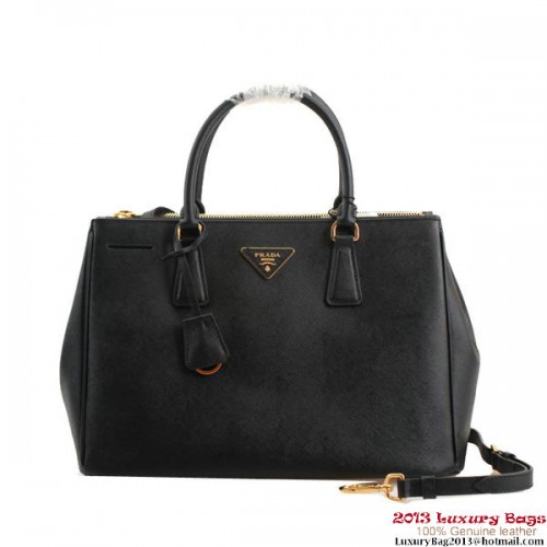 Чанта от естествена кожа Prada Saffiano BN2274 черна