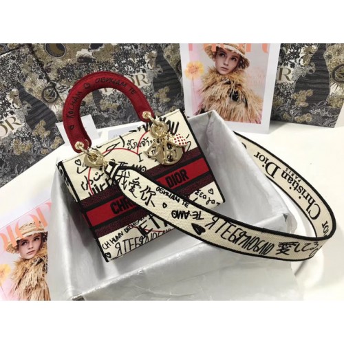 Чанта от бродиран плат LADY DIOR DIOR TOTE 2550-2