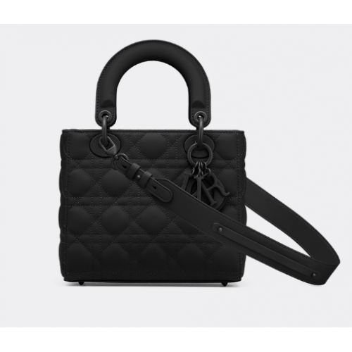 Чанта LADY DIOR MY ABCDIOR Черна ултраматова телешка кожа Cannage M0538SLOI