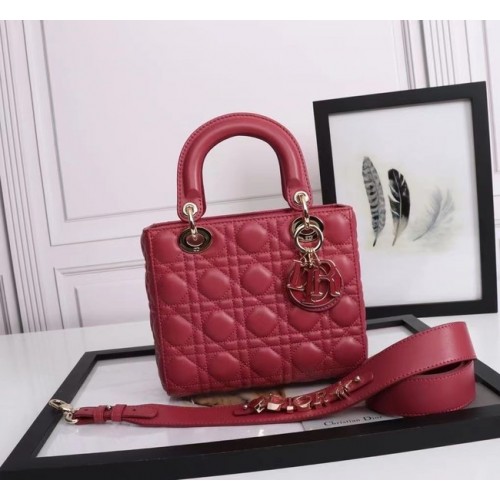 Чанта LADY DIOR MY ABCDIOR от агнешка кожа Cannage M0538E червена