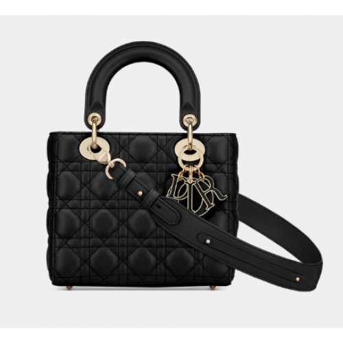 Чанта LADY DIOR MY ABCDIOR от агнешка кожа Cannage M0538O черна