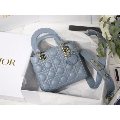 Чанта LADY DIOR MY ABCDIOR от агнешка кожа Cannage M0538O сива