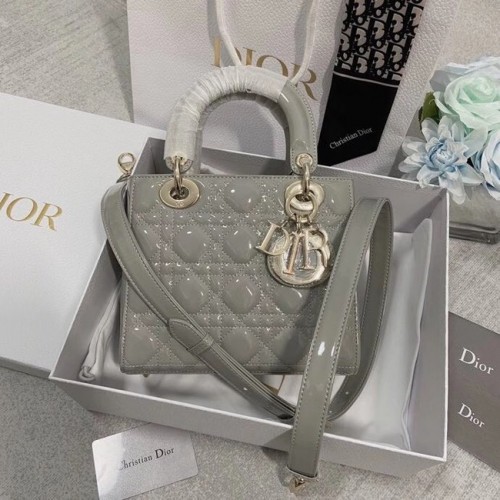 Чанта LADY DIOR MY ABCDIOR от сива патентована телешка кожа Cannage M0538