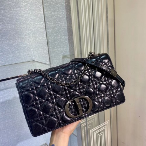 ГОЛЯМА ЧАНТА DIOR CARO Вносна восъчна кожа M9243 черна