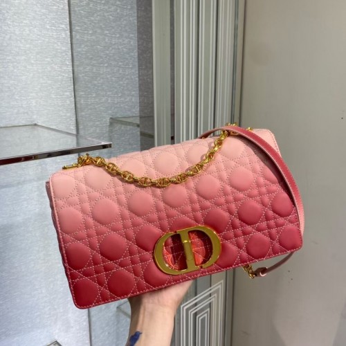 ГОЛЯМА ЧАНТА DIOR CARO Индиго розово Gradient Cannage Lambskin M9243U