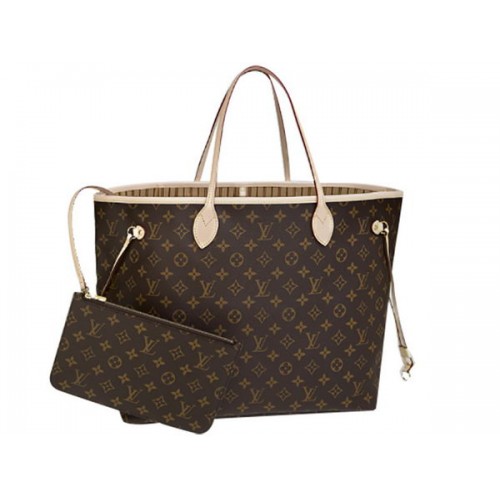 Чанта Louis Vuitton M40990 Monogram Canvas Neverfull GM Beige