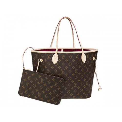 Чанта Louis Vuitton M40996 Monogram Canvas Neverfull MM Fuchsia