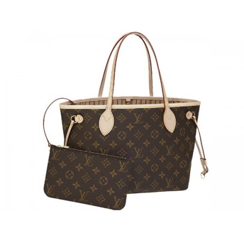 Чанта Louis Vuitton M41000 Monogram Canvas Neverfull PM Beige
