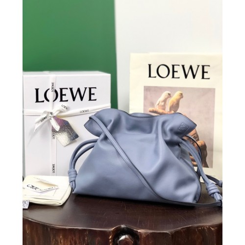 Чанта Loewe Lucky Bags от кожа LE0556 синя