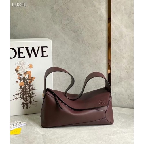 Оригинална кожена чанта Loewe LE10188 бордо