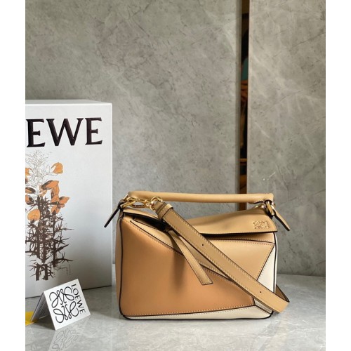 Чанта Loewe Puzzle Original Leather 61843 кафява и кайсиева