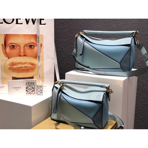 Чанта Loewe Puzzle Original Leather B9124 синя