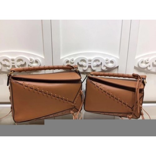 Чанта Loewe Puzzle от телешка кожа 9124 кафява