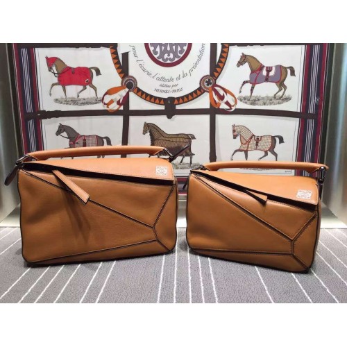 Чанта Loewe Puzzle Large Original Leather L9122 кафява