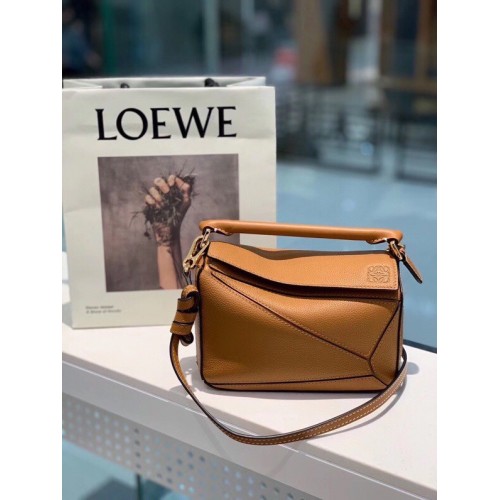 Чанта Loewe mini Puzzle Original Leather 61841 кафява