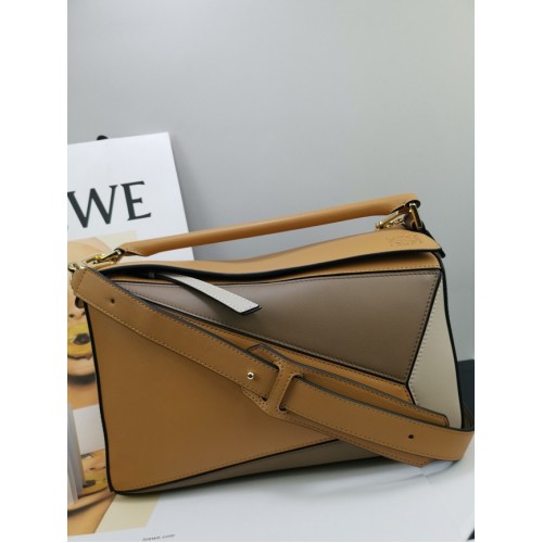 Чанта Loewe Puzzle Original Leather 61842 кафяво-сива