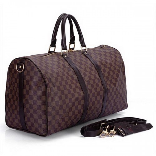 Louis Vuitton Damier Ebene Canvas Keepall 55 с презрамка за рамо N41414