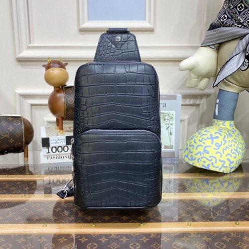 Кожена чанта Louis Vuitton AVENUE SLING N41720 черна