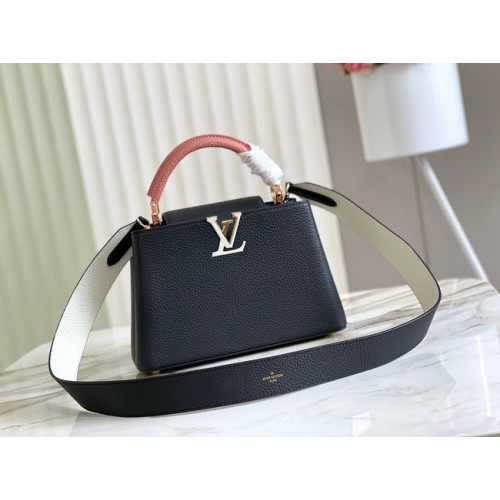Чанта Louis Vuitton CAPUCINES BB M48865 черно и розово