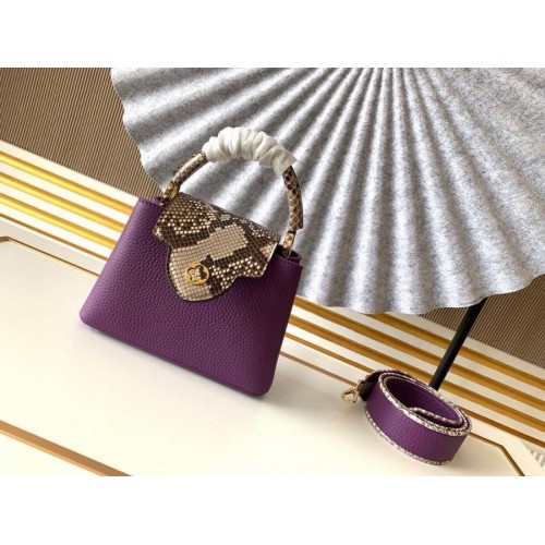 Чанта Louis Vuitton CAPUCINES оригинална кожа PM M96467 лилава