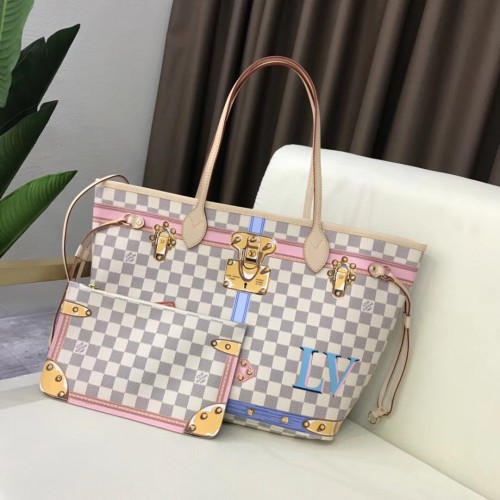 Louis Vuitton Damier Azur Canvas оригинална чанта neverfull мм B40156