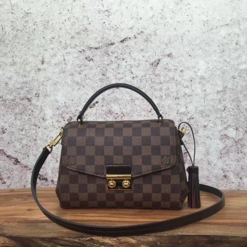 Louis Vuitton Платнена чанта CROISETTE Damier Ebene 41581