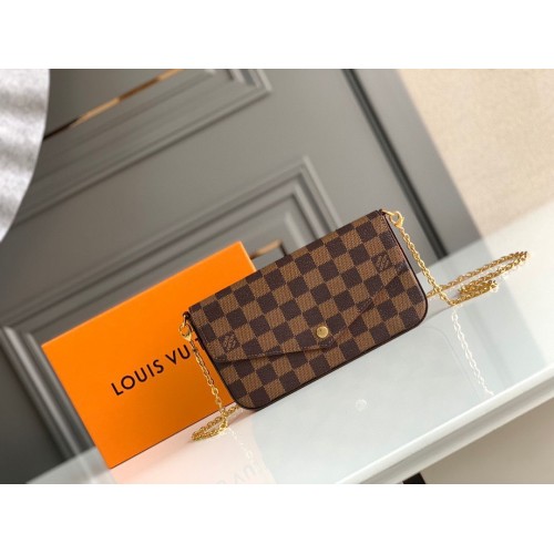 Оригинална кожена чанта Louis Vuitton Damier Ebene Canvas N63032 Червена