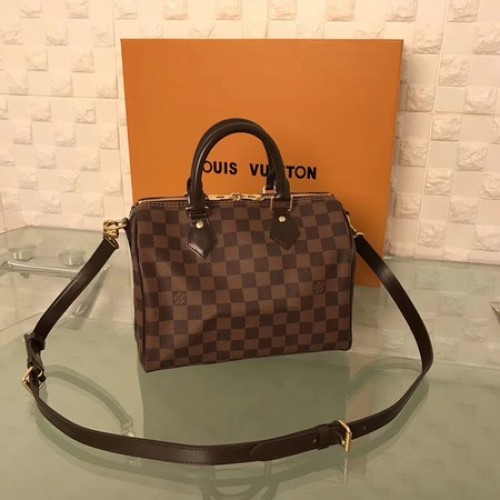 Louis Vuitton Damier Ebene Speedy 25 с презрамка N41181