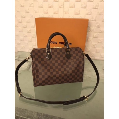 Чанта Louis Vuitton Damier Ebene Speedy 30 с презрамка за рамо N41183