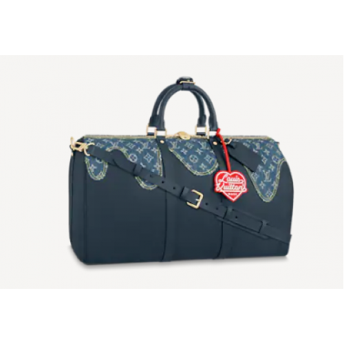 Чанта Louis Vuitton KEEPALL BANDOULIERE 50 M45975 синя