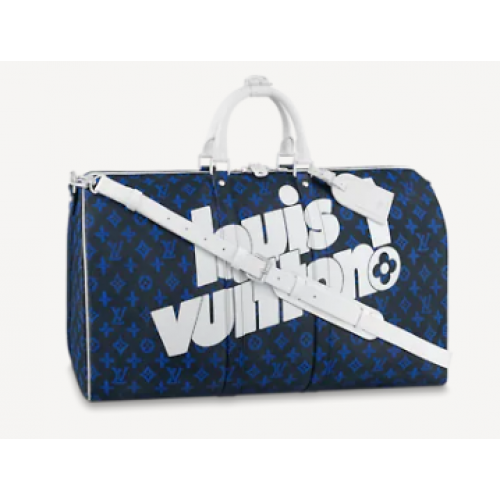 Louis Vuitton KEEPALL BANDOULIERE 55 M45874 Син