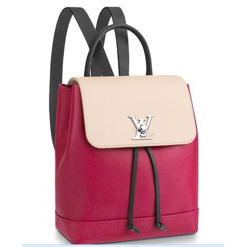 Louis Vuitton LOCKME BACKPACK M52734 Lie De Vin Etain Creme