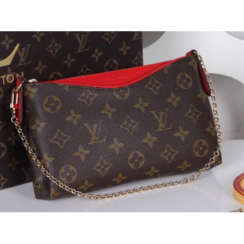Чанта Louis Vuitton Monogram Canvas PALLAS CLUTCHS M41638, червена