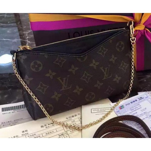 Чанта Louis Vuitton PALLAS M41638 с черен монограм и плат
